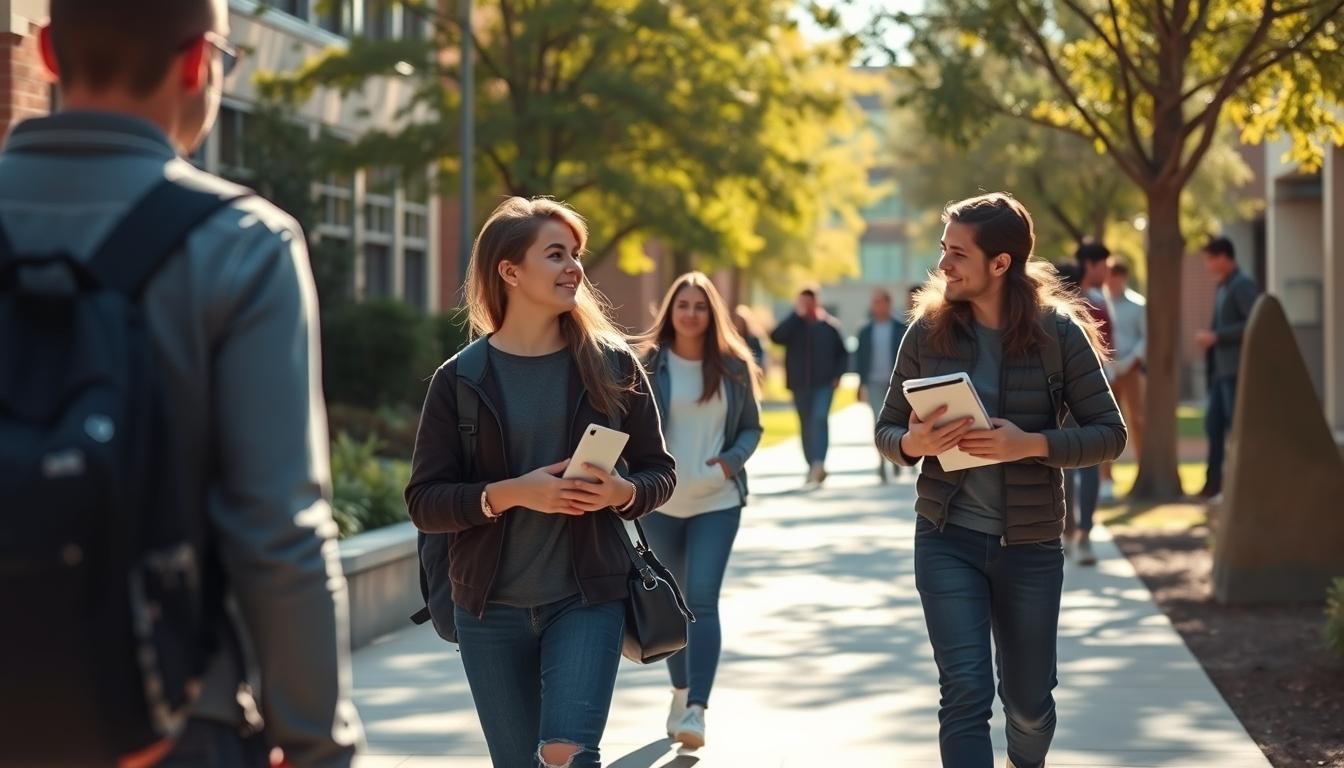 Student using learning strategies while studying