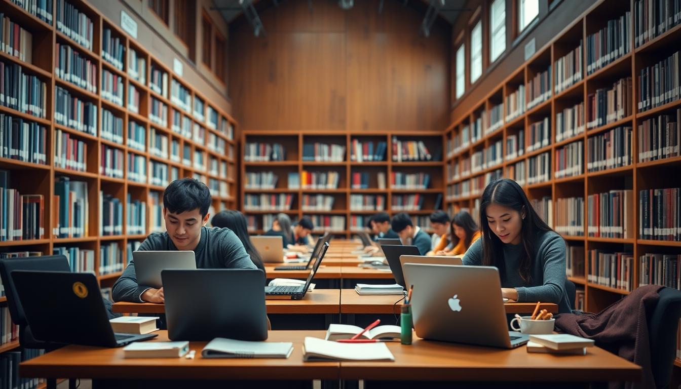 Student using a study guide to organize academic notes